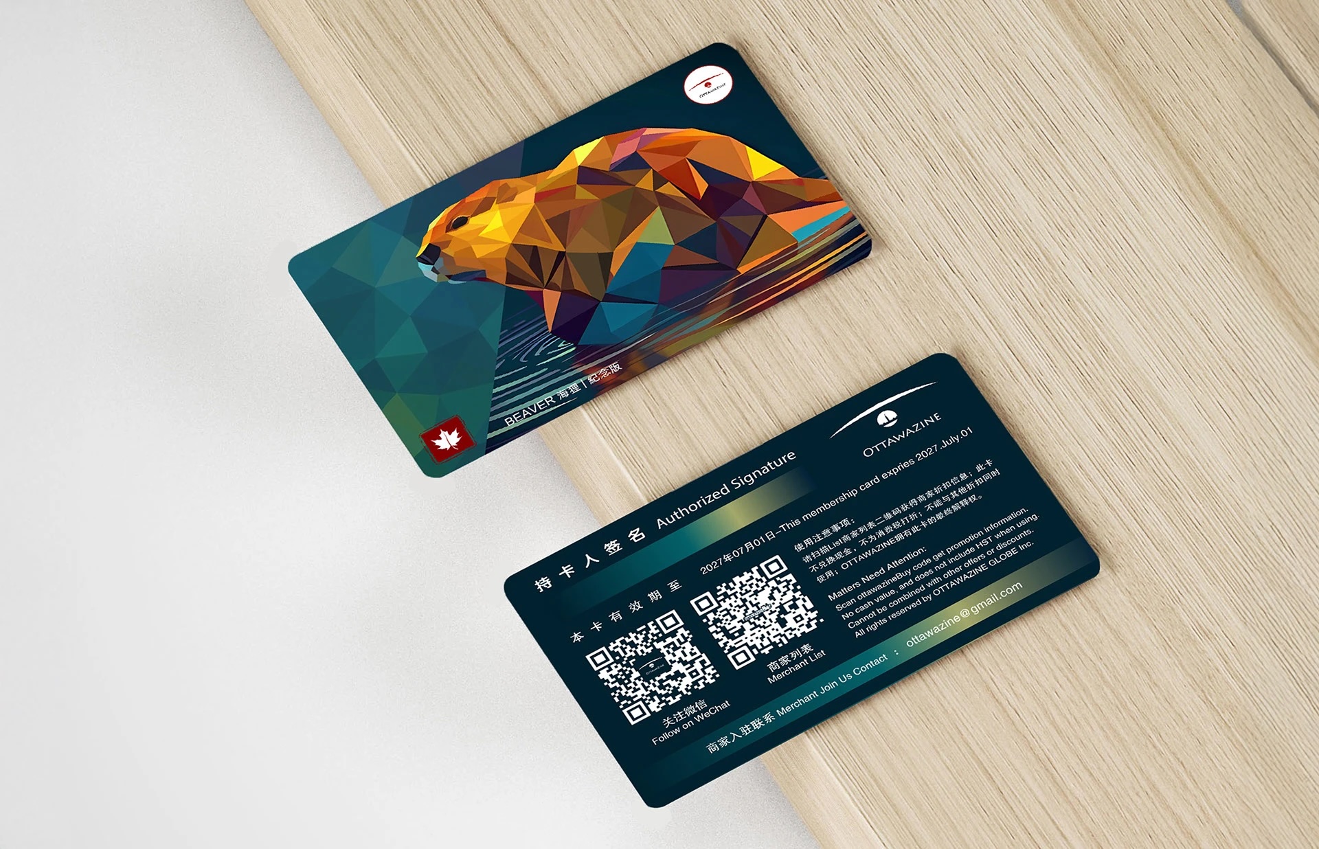 Dual-phase membership card project was designed for Ottawazine